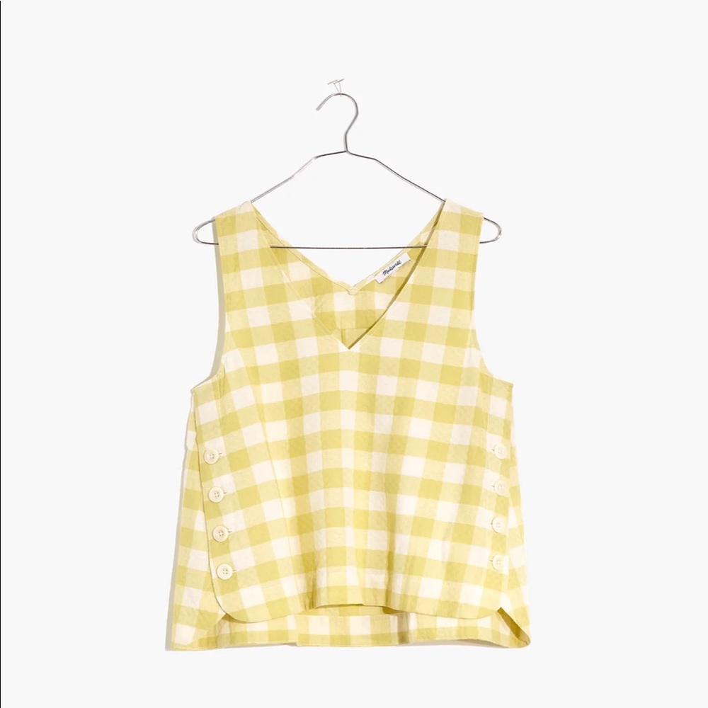 Madewell gingham side button tank top